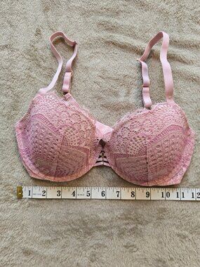 La Senza DIVA Demi Bra Pink Lace 34D Vintage Style 36010621